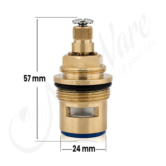 NEW WARE® Ceramic Disk Fitting Brass FLT Type 28 x 1.5 Spindle for Repairing Disc Inner Part Cartridge for Taps - (Pack of 1) Suitable for Jaquar Tap Florentine Type Model
