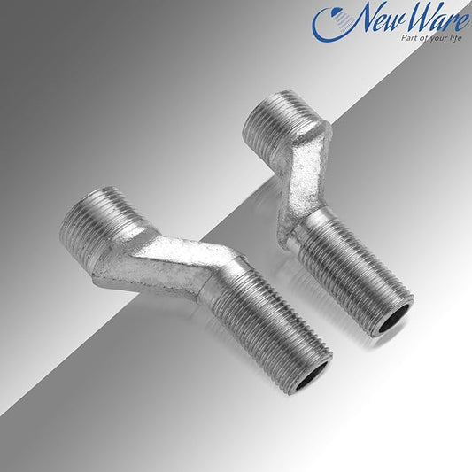 New Ware Brass 1/2" x 3/4" Inch Jaq Type Full Thread Connection Leg for Wall Mixer One Pair Spare Parts for Wall Mount Water Mixer Bathroom and Home
