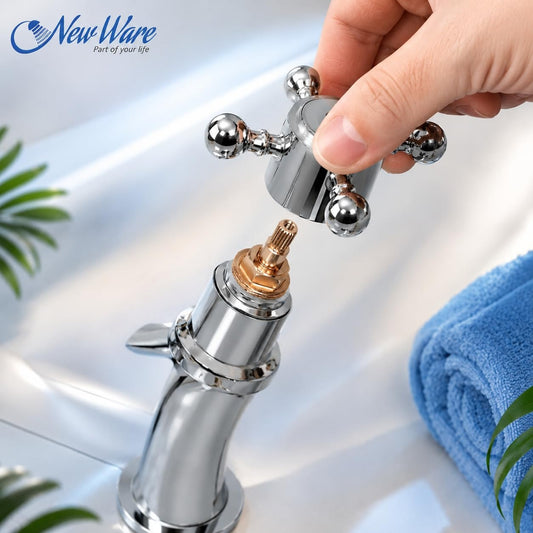 NEW WARE® Jaguar Tap Spindle 2/3 Inch | Replacement Disc for Jaguar Continental Type Models | Hot & Cold Faucet Valve for Bathroom & Kitchen | Tap Repair Spare Part | Water Flow Control Valve