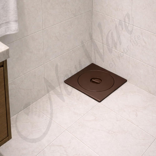 NEW WARE® Square Floor Drain Cover 6x6 Inch PVC – Bathroom Drain Jali, Anti-Clog Strainer Grating for Shower, Kitchen & Balcony Waste Water (Chocolate)