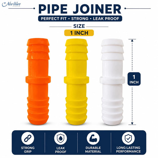 New Ware PVC Garden Pipe Hose Connector Set Leak Proof Jointer Adapter Coupling Quick Connect Supporter for Water Pipe Gardening Car Wash Irrigation Durable Universal Fit Pack of 5 Pieces Heavy Duty