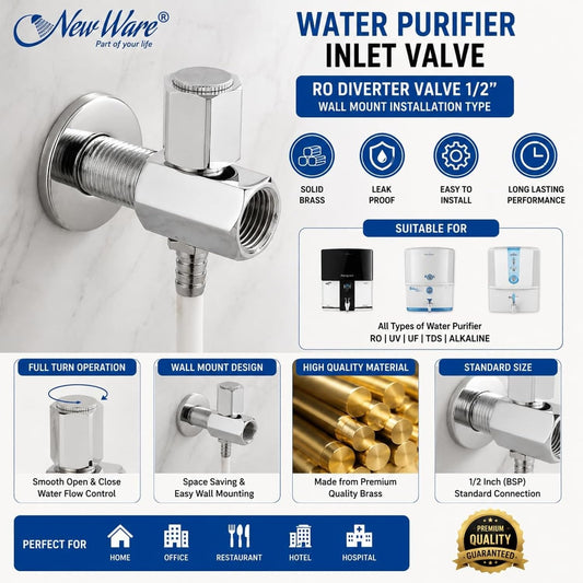 NEW WARE Water Purifier Inlet Valve | RO Diverter Valve 1/2 Inch | Suitable for All Types of Water Purifiers