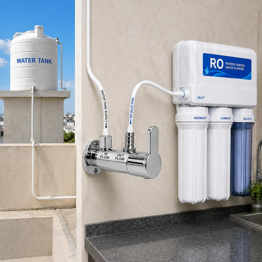 New Ware® CP Brass RO Water Purifier Tap Wall Mount, Single Lever Water Filter Faucet with Quick Connect Outlet, Leak Proof Chrome Finish Replacement Drinking Water Tap for Home Kitchen Purifier