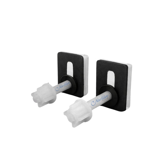 New Ware Parry Type Toilet Seat Cover Hinges Pair White Plastic Clamp Box WC Seat Fixing Kit Heavy Duty Replacement Spare Parts for Western Commode Bathroom Seats Universal Fit Durable Easy Install