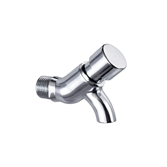 New Ware Water Tap Push Cock for Bathroom Accessories, Kitchen, Wash Basin, Kitchen Sink PMT/Brass Bib Tap for Wash Basin (Chrome Finished/Silver)