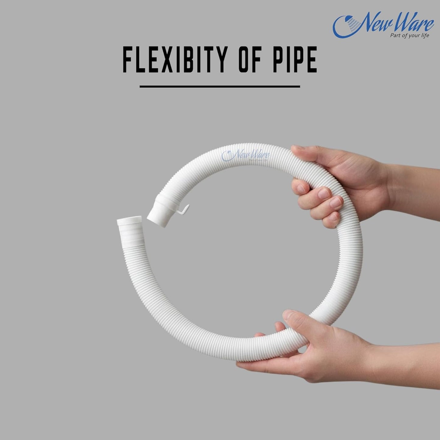 NEW WARE® 2-Meter Outlet Pipe for Fully and Semi-Automatic Washing Machines Extension & Flexible Pipe Durable Drain Hose