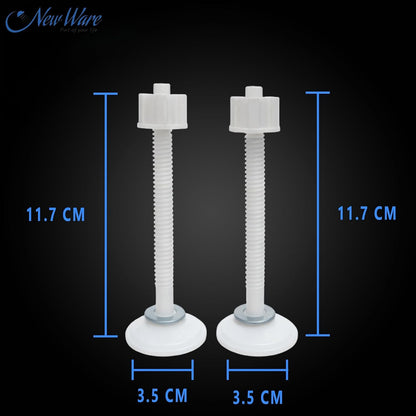NEW WARE PVC Plastic Toilet Seat Cover Hinges CERA Type Round Long Clamp WC Seat Fixing Hinges Durable Rust Free Bathroom Fittings Easy Install Toilet Seat Hinge Set White Pack of 1 Set Use Fit