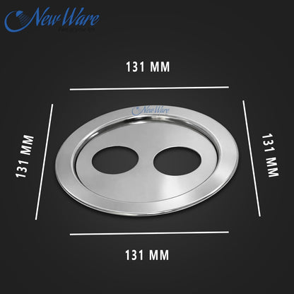 NEW WARE® Round Stainless Steel Bathroom Jali/Trap with Double Hole | Chrome Finish Water Drain Locking Grating | Rust-Resistant Floor Drain Cover