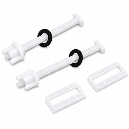 New Ware Toilet Seat Cover Screw Hinges Set Lara Type, 40 mm White WC Seat Hinge Replacement Kit with Stainless Steel Screws, Heavy Duty Toilet Seat Fixing Hardware for Western Commode, Pack of 1