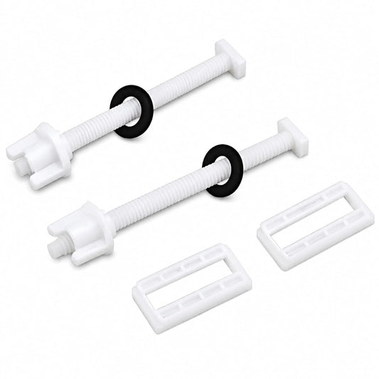 New Ware Toilet Seat Cover Screw Hinges Set Lara Type, 40 mm White WC Seat Hinge Replacement Kit with Stainless Steel Screws, Heavy Duty Toilet Seat Fixing Hardware for Western Commode, Pack of 1