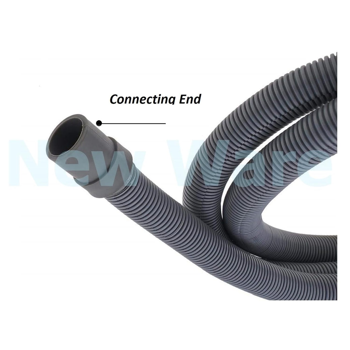 New Ware 5 Meter Flexible Outlet Drain Hose Pipe for Front Load Automatic Washing Machines | Heavy Duty Extension Waste Water Discharge Pipe (Grey)