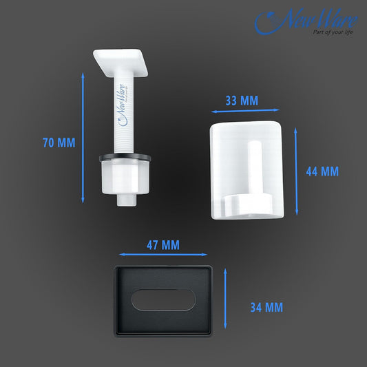 New Ware Parry Type Toilet Seat Cover Hinges Pair White Plastic Clamp Box WC Seat Fixing Kit Heavy Duty Replacement Spare Parts for Western Commode Bathroom Seats Universal Fit Durable Easy Install