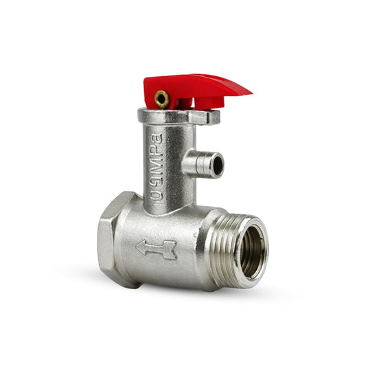 NEW WARE® Electric Water Heater Pressure Relief Check Safety Device 0.9 MPa | Brass Geyser Inlet Pressure Release 1/2 Inch | Non Return Plumbing Fitting for Storage & Instant Water Heater