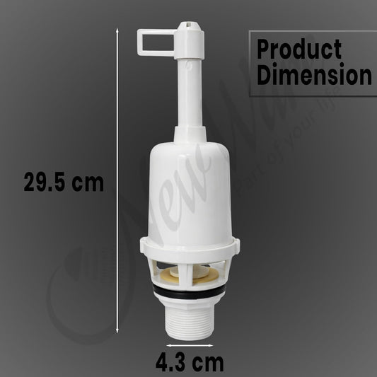 New Ware® PVC Flush Tank Syphon Kit Full Set with Ball Cock Lever Handle & Outlet Washer | Toilet Flush Cistern Repair Kit | Single Flush Tank Replacement Parts | Universal Bathroom Toilet Accessories