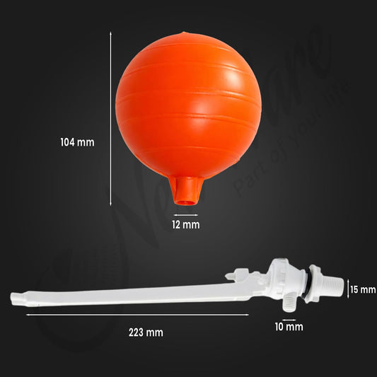 New Ware Parry Type Plastic PVC Ball Cock Float Valve Set with Ball - Durable Water Float Ballcock Valve for Flush Tank, Toilet Accessory for Home(White)