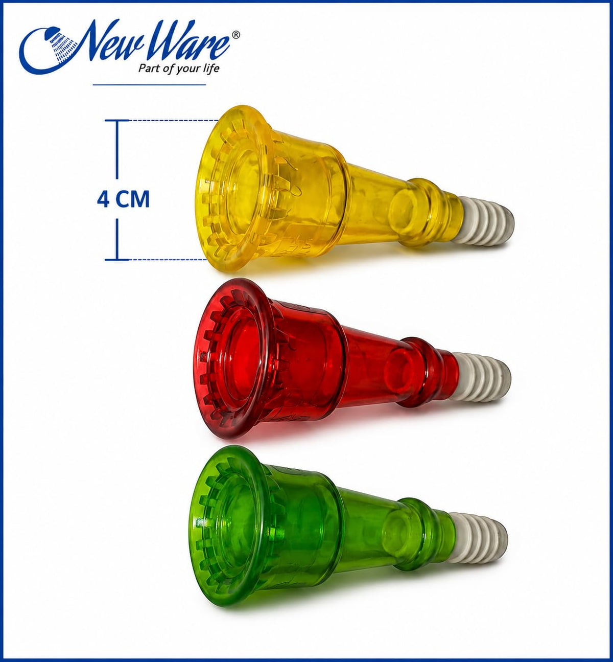 NEW WARE Heavy Duty PVC Pipe Nozzle Connector 3/4 Inch Multipurpose Hose Fitting Adapter for Garden Car Wash Floor Cleaning Leak Proof Water Pipe Connector Multicolour Pack of 3 Pieces Durable Use