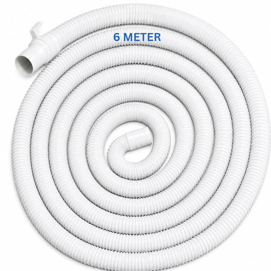 New Ware 6 Meter Outlet Pipe for Washing Machine Flexible Extension Drain Hose for Fully & Semi Automatic Models Durable Leak-Resistant Water Discharge Pipe Compatible with All Top Brands