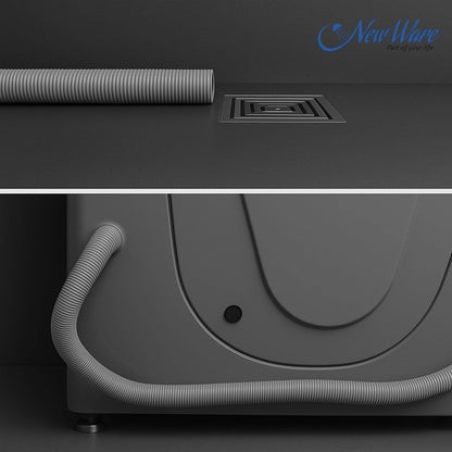 New Ware 2 Meter Front Load Fully Automatic Washing Machine Waste Water Drain Outlet Hose, Grey Flexible Plastic Discharge Pipe Extension