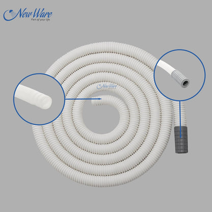 New Ware® 5 Meter Multipurpose Hose Pipe | Drain Pipe | Extenstion Pipe for AC Outlet Drain Water - Pack of 1 (White)