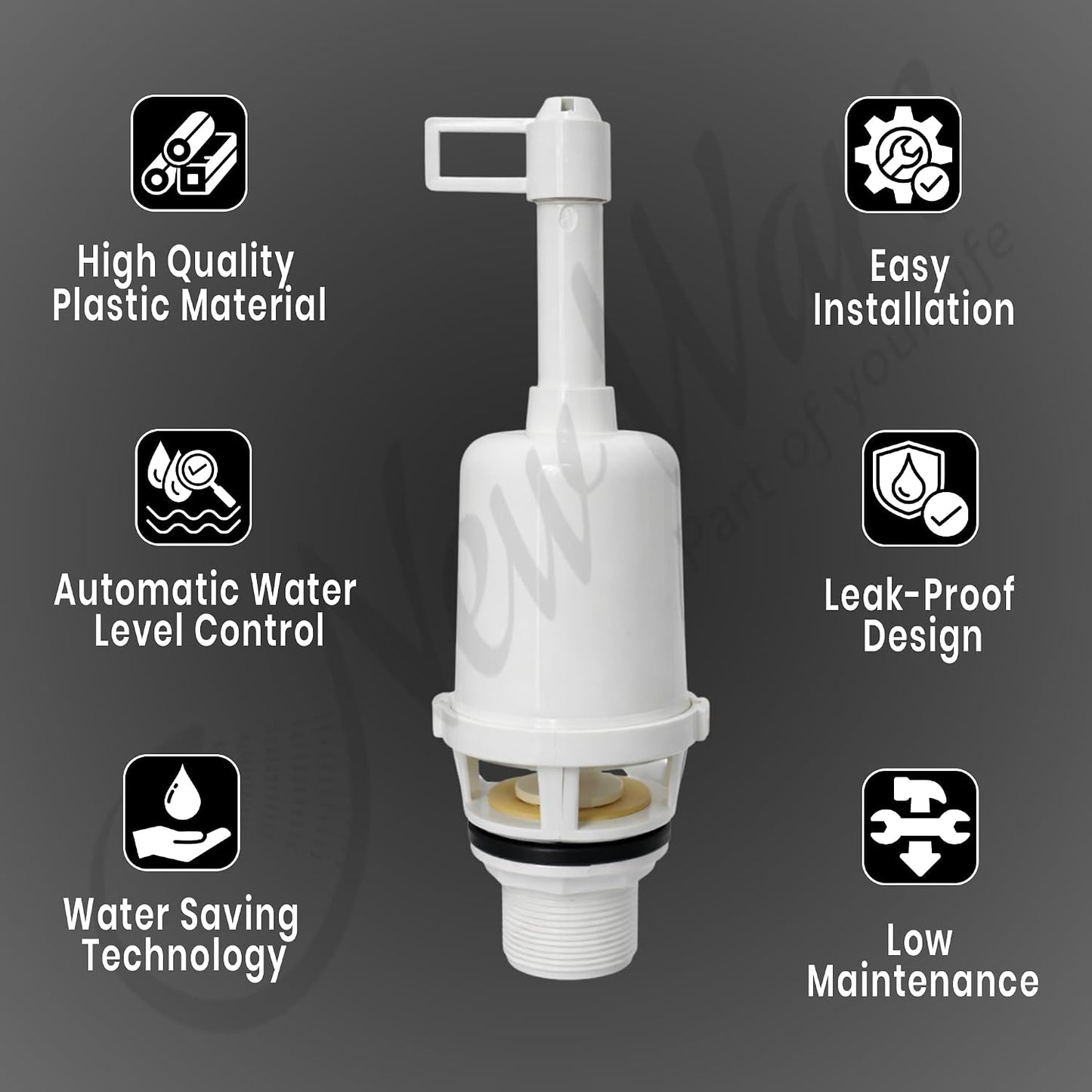 NEW WARE® PVC Syphon Flush Tank for Toilet | Efficient & Durable Flushing System | White, Wall-Mounted, Easy Installation | Long-Lasting PVC Construction