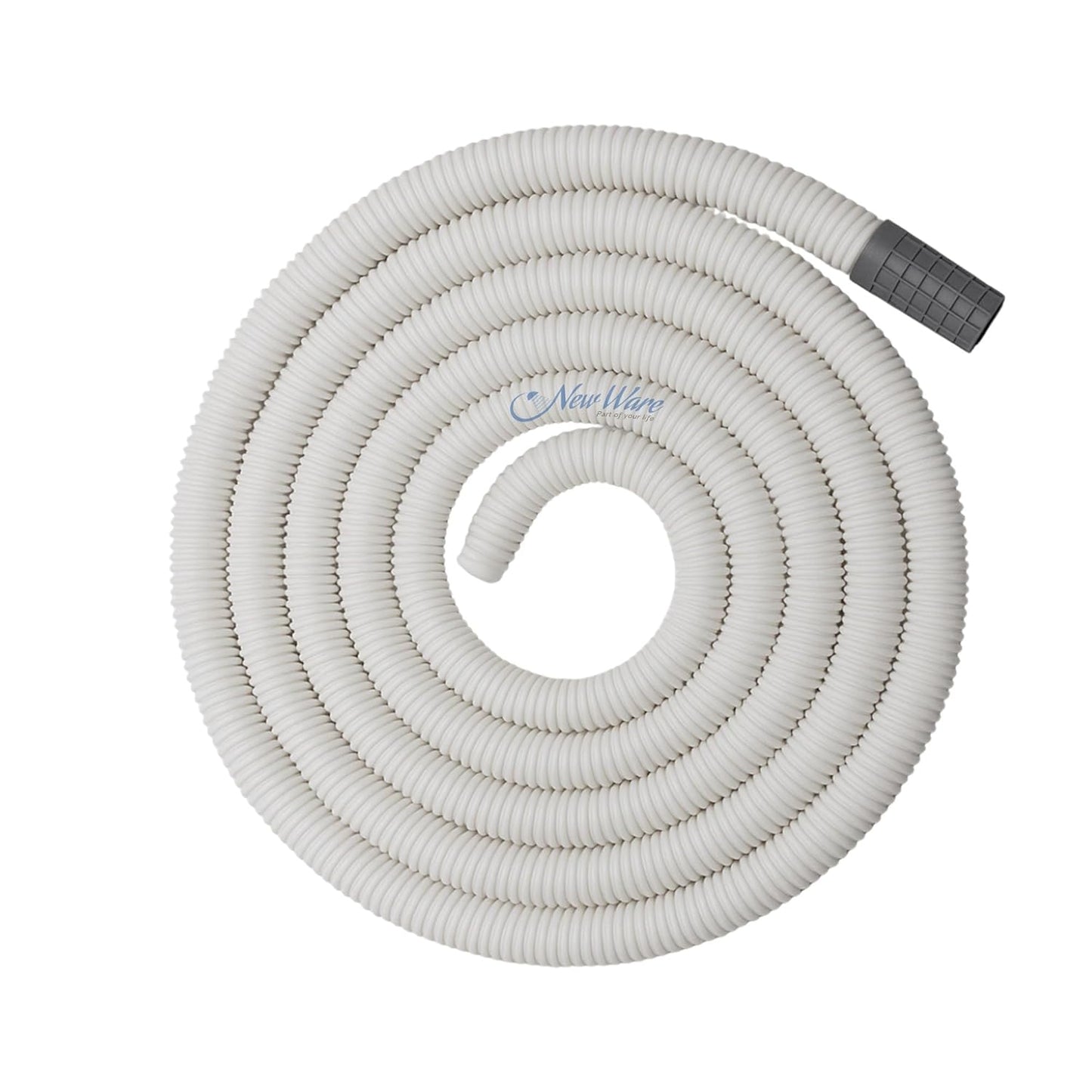 NEW WARE® 5 Meter PVC Washing Machine Semi Inlet Pipe - Extension, Hose, and Drain Pipe for Semi-Automatic Washing Machines (White) - Pack of 1
