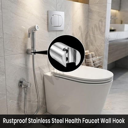 New Ware® Multi-Purpose Wall Mounted Hook for Faucet, Health Faucet Holder, Hand Shower Holder,(Color :Silver, Pack of 2)
