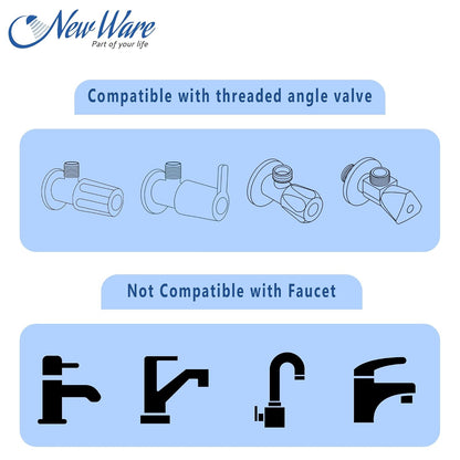 New Ware® Universal Washing Machine Tap Adapter Connect for Inlet Hose Pipe - Easy Installation, Leak-Proof Blue Tap Connector for Most Standard Taps and Faucets (Pack of 2)