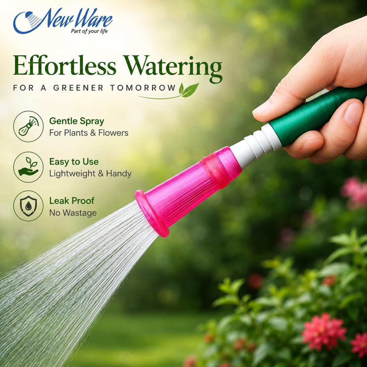 NEW WARE Heavy Duty PVC Pipe Nozzle Connector 3/4 Inch Multipurpose Hose Fitting Adapter for Garden Car Wash Floor Cleaning Leak Proof Water Pipe Connector Multicolour Pack of 3 Pieces Durable Use