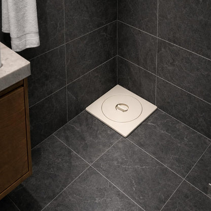 NEW WARE® 6x6 Inch PVC Square Floor Drain Cover White | Bathroom Kitchen Jali Strainer, Anti-Clog Waste Drain Grating, Hair Catcher Shower Drain Trap Cover for Balcony Utility Wash Area Home Use