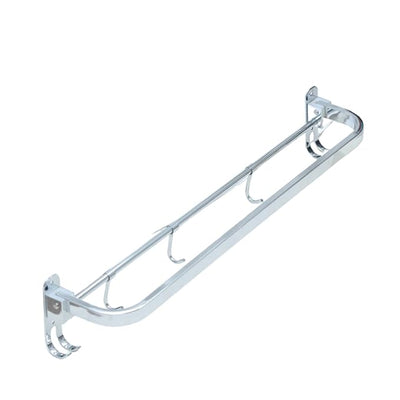 New Ware 22 Inch Stainless Steel CP Single Stand Folding Towel Hanger/Rack for Bathroom- Wall Mount Towel Rod/Stand with 3 Bathrobe Hook- Towel Rod for Bathroom/Kitchen/Home