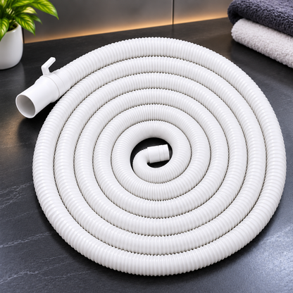 New Ware 7 Meter Washing Machine Drain Pipe | Corrugated Plastic Outlet & Extension Hose | For Fully & Semi Automatic Machines (White)