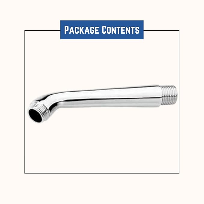 New Ware Round Shower Arm - Chrome Finish Extension for Enhanced Bathing Comfort | 7-Inch Half Bend Design