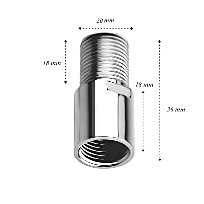 NEW WARE CP Extension Nipple Brass 1.5 Inch Pack of 2 | Chrome Finish Heavy Duty Plumbing Connector | 15 mm Diameter