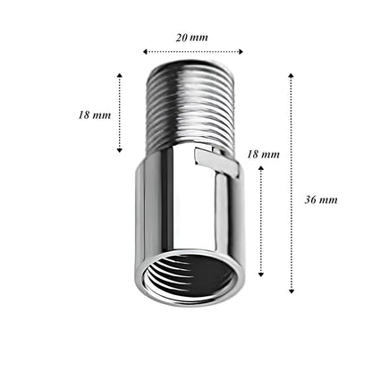 NEW WARE CP Extension Nipple Brass 1.5 Inch Pack of 2 | Chrome Finish Heavy Duty Plumbing Connector | 15 mm Diameter