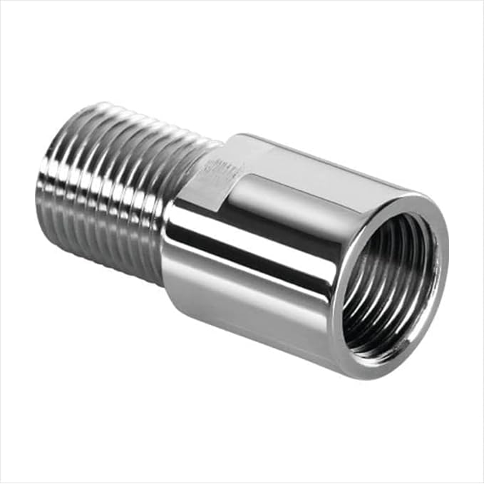 NEW WARE CP Extension Nipple Brass 1.5 Inch Pack of 2 | Chrome Finish Heavy Duty Plumbing Connector | 15 mm Diameter