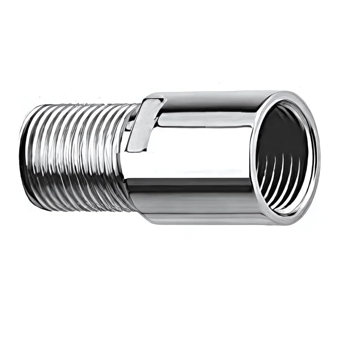 NEW WARE CP Extension Nipple Brass 1.5 Inch Pack of 2 | Chrome Finish Heavy Duty Plumbing Connector | 15 mm Diameter