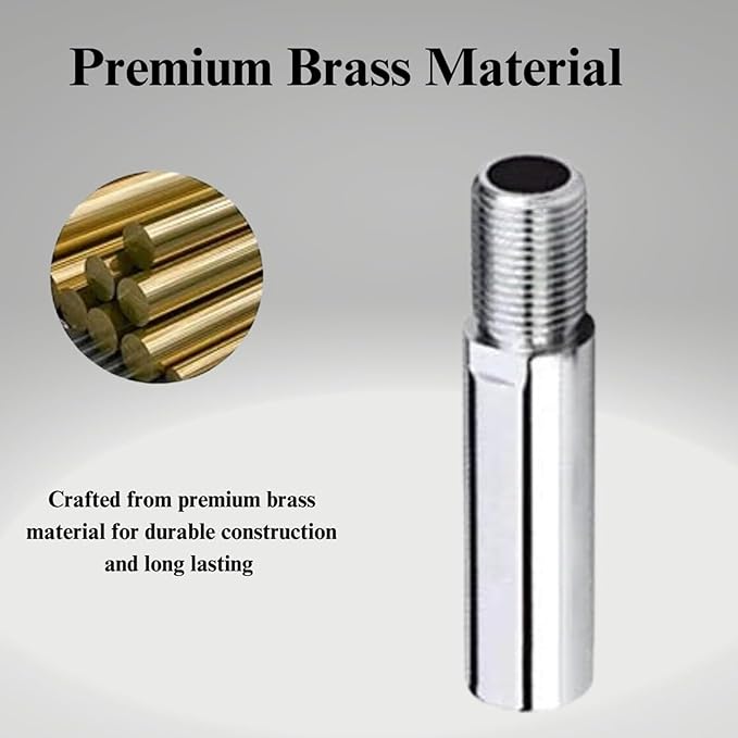 NEW WARE CP Extension Nipple Brass 1.5 Inch Pack of 2 | Chrome Finish Heavy Duty Plumbing Connector | 15 mm Diameter