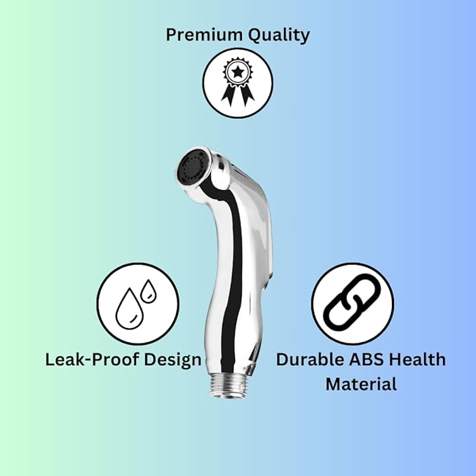 New Ware Health Faucet Gun – ABS Hand Jet Bidet Spray Head for Bathroom & Toilet, Ergonomic Chrome Finish Toilet Jet Spray with Wall Mount Accessories (Toyo Type)