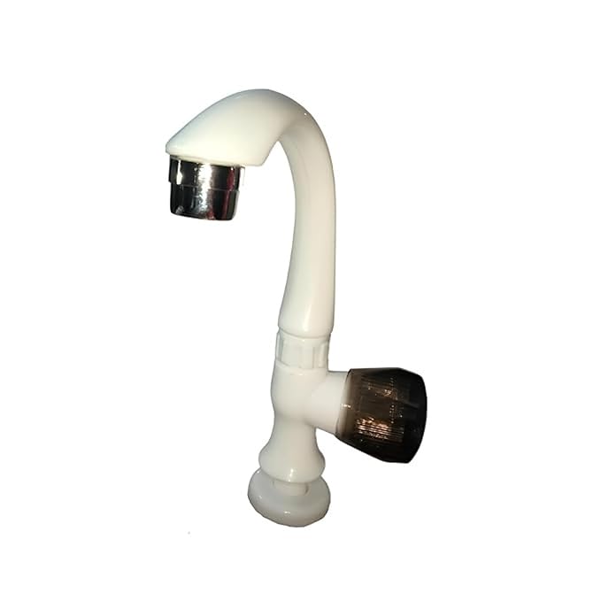 New Ware Swan Neck PTMT Single Lever 360 Degree Movable Kitchen Faucet | Hot & Cold Water Mixer Tap with Ceramic Spindle