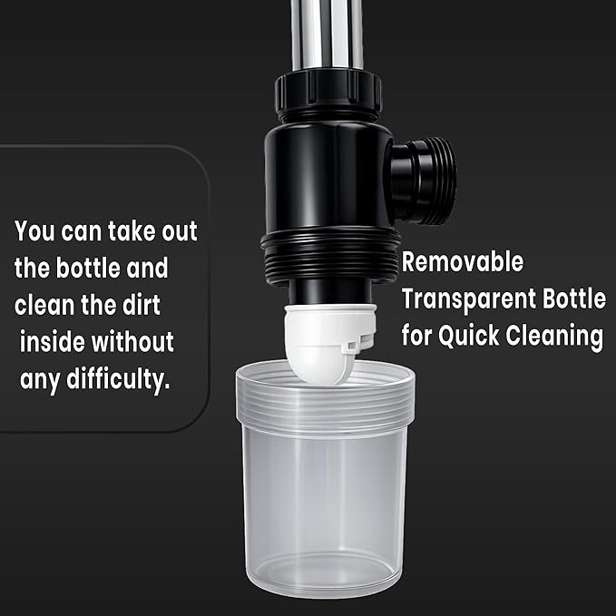 New Ware PVC Bottle Trap With Waste Outlet Pipe for Kitchen Sink-Wash Basin-Transparent Bottle Trap for easy Cleaning-Flexible 9"inch PVC Pipe with Extend length of 25"Inch-Odor-Less rubber-Down Comer