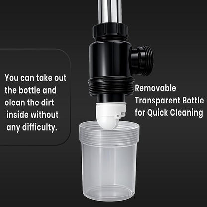 New Ware PVC Bottle Trap With Waste Outlet Pipe for Kitchen Sink-Wash Basin-Transparent Bottle Trap for easy Cleaning-Flexible 9"inch PVC Pipe with Extend length of 25"Inch-Odor-Less rubber-Down Comer
