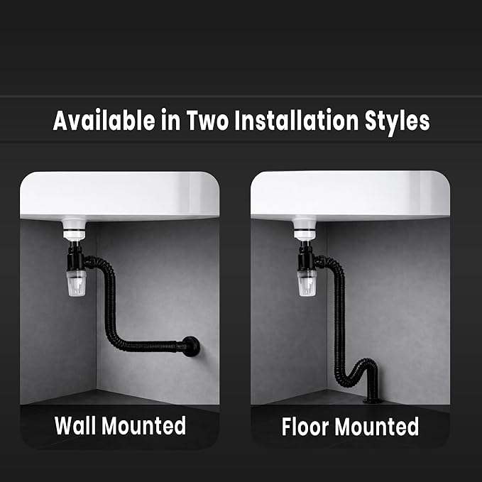 New Ware PVC Bottle Trap With Waste Outlet Pipe for Kitchen Sink-Wash Basin-Transparent Bottle Trap for easy Cleaning-Flexible 9"inch PVC Pipe with Extend length of 25"Inch-Odor-Less rubber-Down Comer