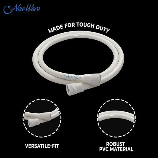 New Ware® 1.5 Meter PVC Shower Hose for Handheld Shower & Health Faucet|Hose Pipe Water Supply Lines for All Type of Water Faucet|Bidet|Flexible Heavy Duty Tube for Bathroom, Toilet & Home