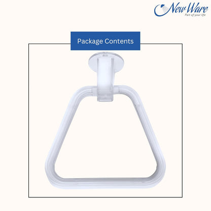 NEW WARE Unbreakable ABS Square Towel Ring Wall Mounted Stand/Holder for Bathroom/Wash Basin/Napkin-Towel Hanger