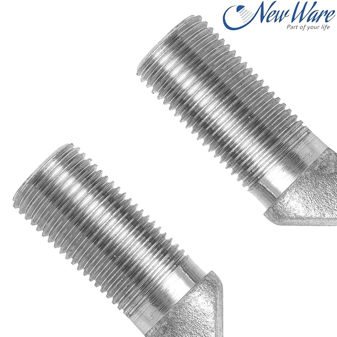 New Ware Brass 1/2" x 3/4" Inch Jaq Type Full Thread Connection Leg for Wall Mixer One Pair Spare Parts for Wall Mount Water Mixer Bathroom and Home