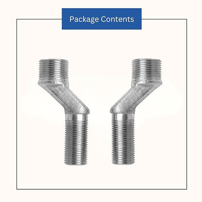 New Ware Brass 1/2" x 3/4" Inch Jaq Type Full Thread Connection Leg for Wall Mixer One Pair Spare Parts for Wall Mount Water Mixer Bathroom and Home
