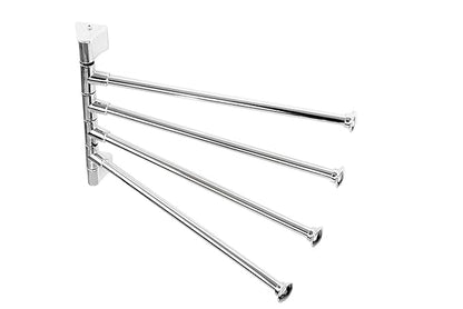 NEW WARE Stainless Steel 4 Bar Bathroom Swing Hanger Towel Bar Wall Mounted Adjustable 12 Inch Rod Space Saving Towel Holder