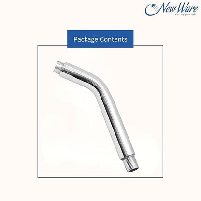 New Ware Round Shower Arm Chrome Finish Extension | 7 Inch Length with 45 Degree Angle for Comfortable Bathing