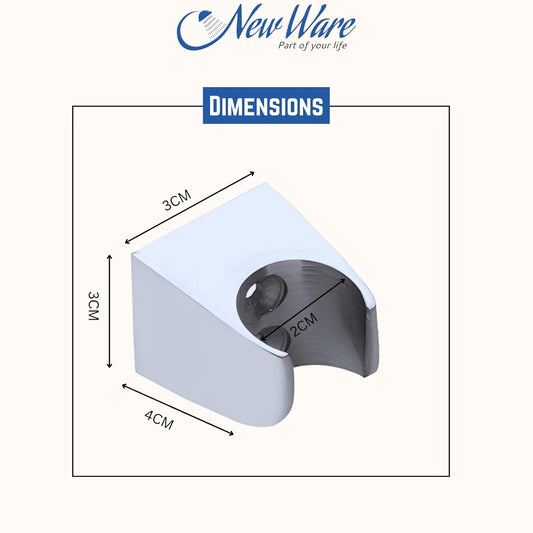 NEW WARE Brass Wall Hook for Faucet & Hand Shower | Square Health Faucet Holder | Chrome Finish Bathroom Accessory for Washrooms