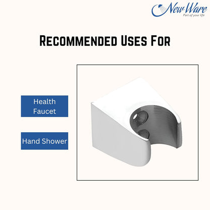 NEW WARE Brass Wall Hook for Faucet & Hand Shower | Square Health Faucet Holder | Chrome Finish Bathroom Accessory for Washrooms